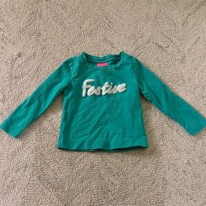 Lilly Pulitzer Girls “Festive” Green Long Sleeve Shirt